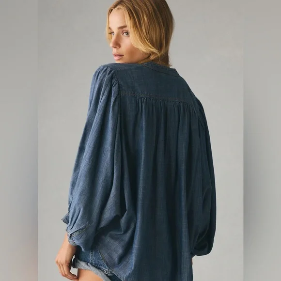 Anthropologie Blue Blouse - Picture 2 of 9